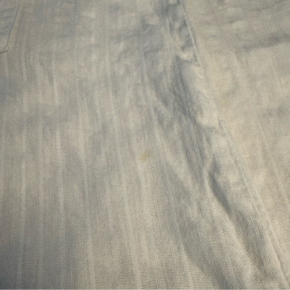 ZARA Oversized Striped Linen Blend Tunic Blouse 3/4 Sleeve Size S Cream - Picture 5 of 6